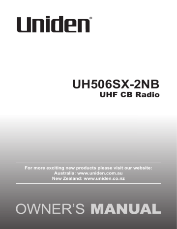 Uniden UH506SX-2NB Owner's Manual | Manualzz