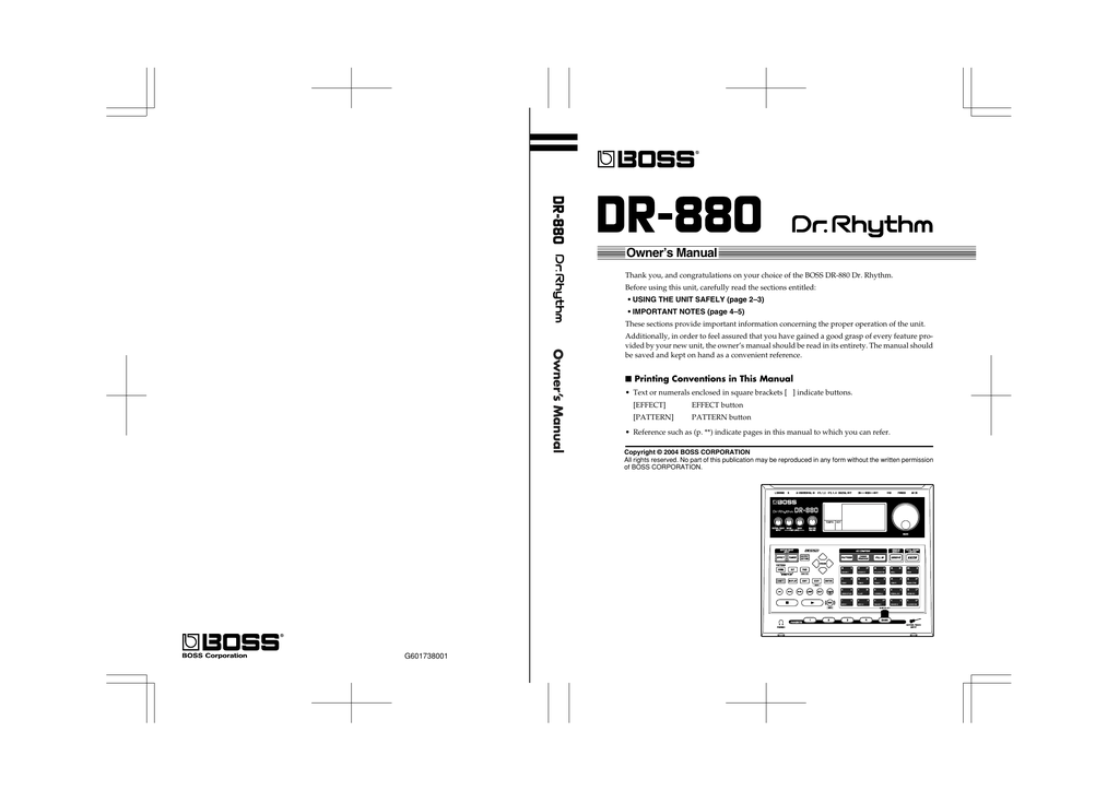 Boss Dr 880 Dr Rhythm Owner Manual Manualzz