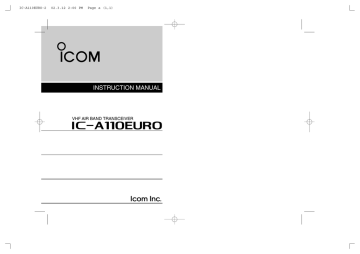 ICOM IC-A110EURO Instruction manual | Manualzz