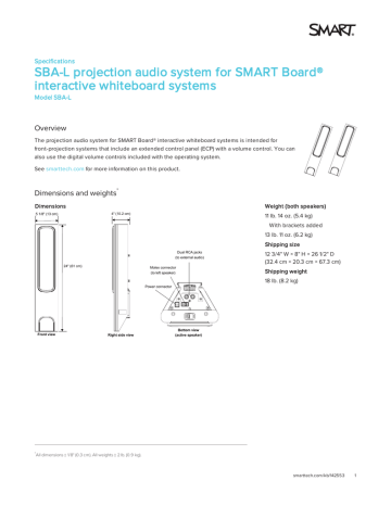 Details about   2 Smart SBA-L Sound Audio Speakers W/ Mounting Bracket 