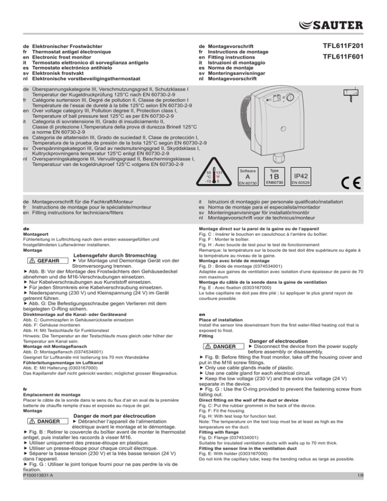 sauter TFL 611 User manual Manualzz
