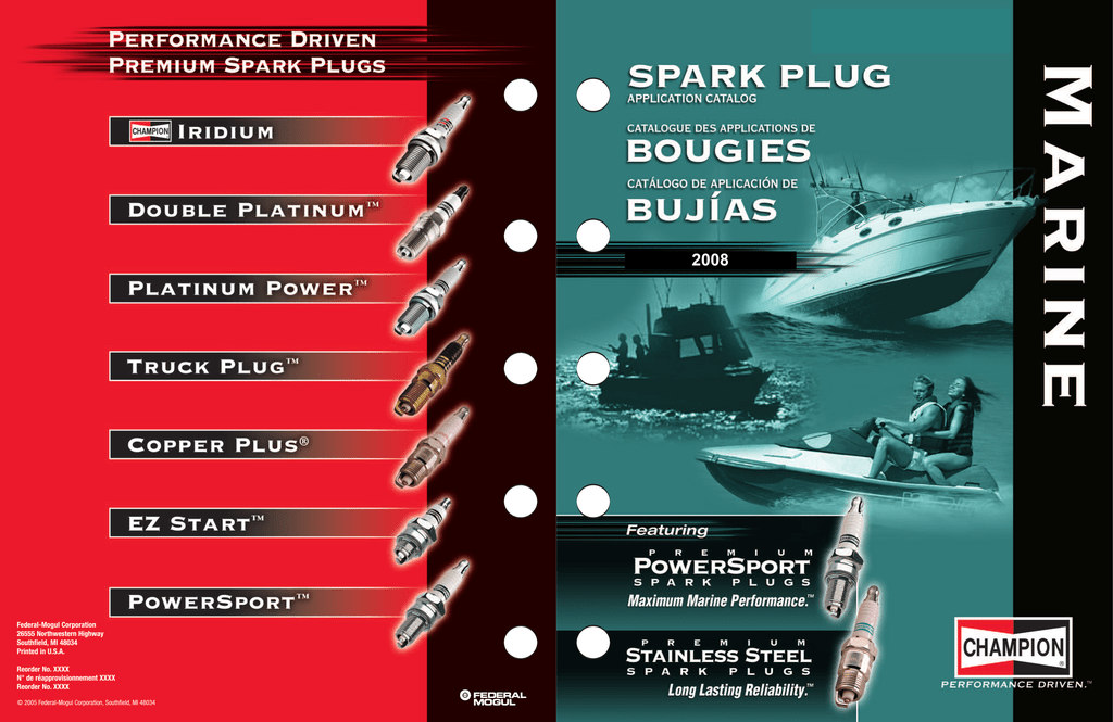 Champion Marine Spark Plugs Outboard Motor Catalogue Pdf Manualzz
