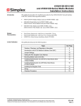 Simplex 4100/4120-6014 NIC and Media Modules Installation Instructions