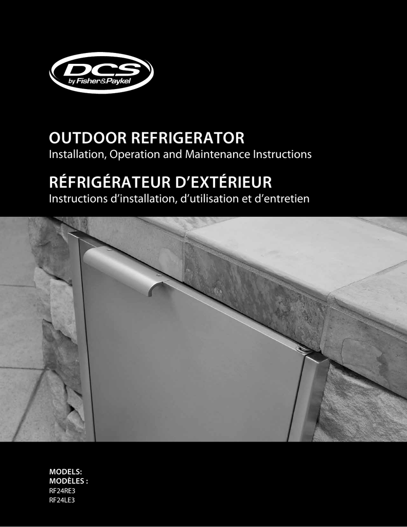 DCS RF24LE3 Compact Refrigerator Instructions Manualzz