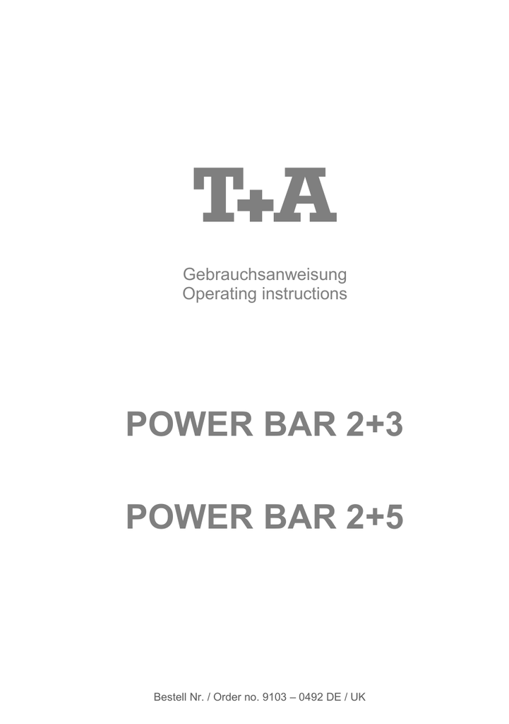 Инструкция по эксплуатации power. T+A Power Bar 2+5 HD