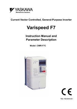 Yaskawa Varispeed F7 CIMR-F7C Instruction Manual