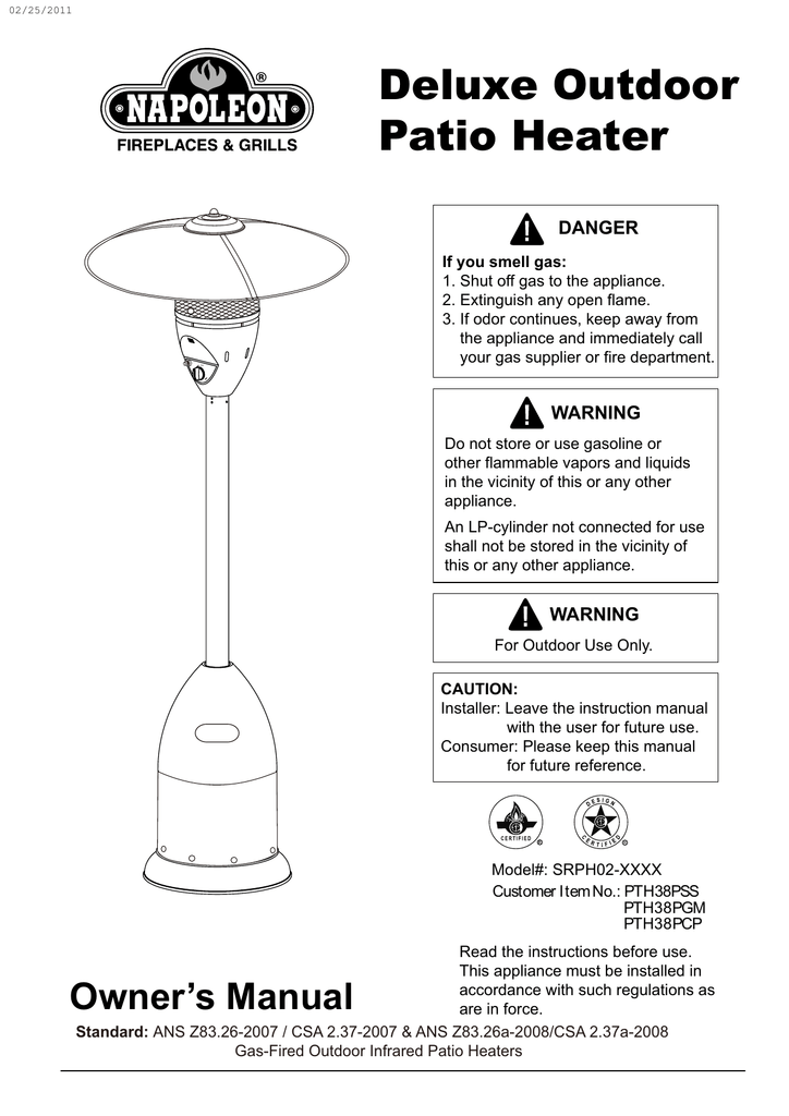 Napoleon Patio Heater Parts List - Patio Ideas