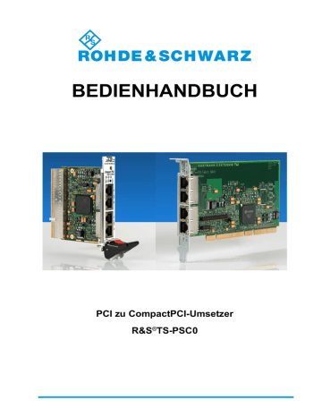 R&S®TS-PSC0 System Controller StarFabric User Manual | Manualzz