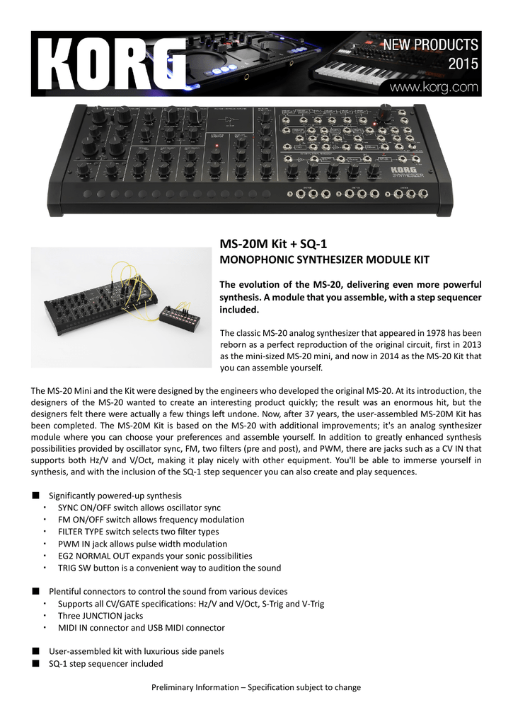 Ms m Kit Sq 1 Monophonic Synthesizer Module Kit Manualzz