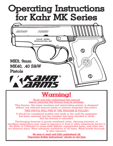 kahr serial number manufacture date