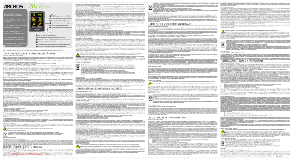 Archos 20d vision mp3 mp4 Player Manual Pdf Manualzz