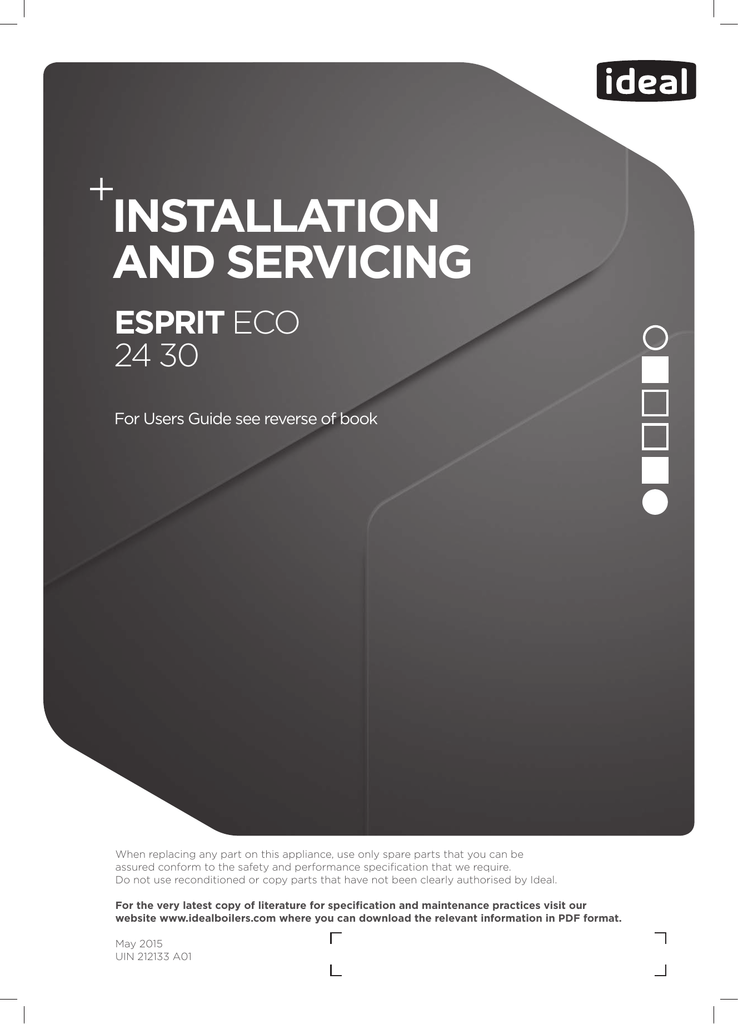 Esprit Eco Combi Installation Guide serial code prefix ADG and onwards Manualzz Esprit Eco Combi Installation Guide serial code prefix ADG and onwards Manualzz