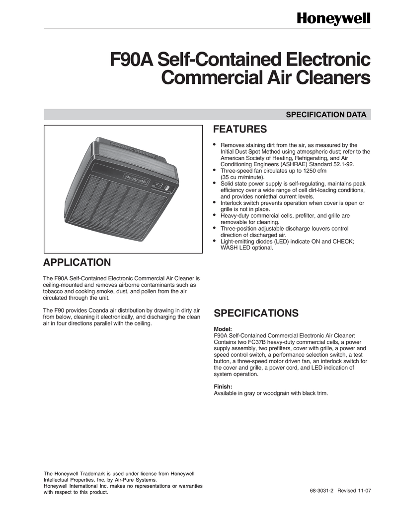 F90a1001 Spec Sheet For Honeywell F90a1001 Surface Mounted