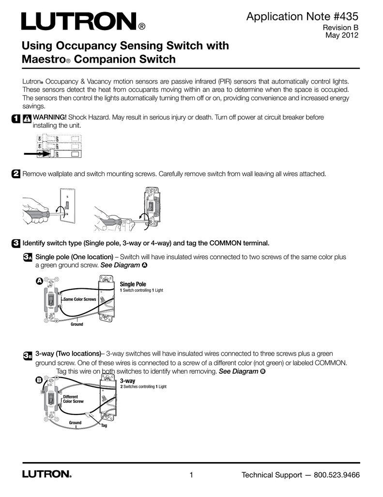 Lutron Maestro Sensor Switch Wiring Diagram - Wiring Diagram and