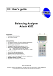 Balancing Analyser 4200 4202 User's guide