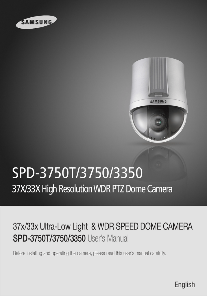 12X SPEED DOME CAMERA SCP-2120 User Guide - Samsung CCTV