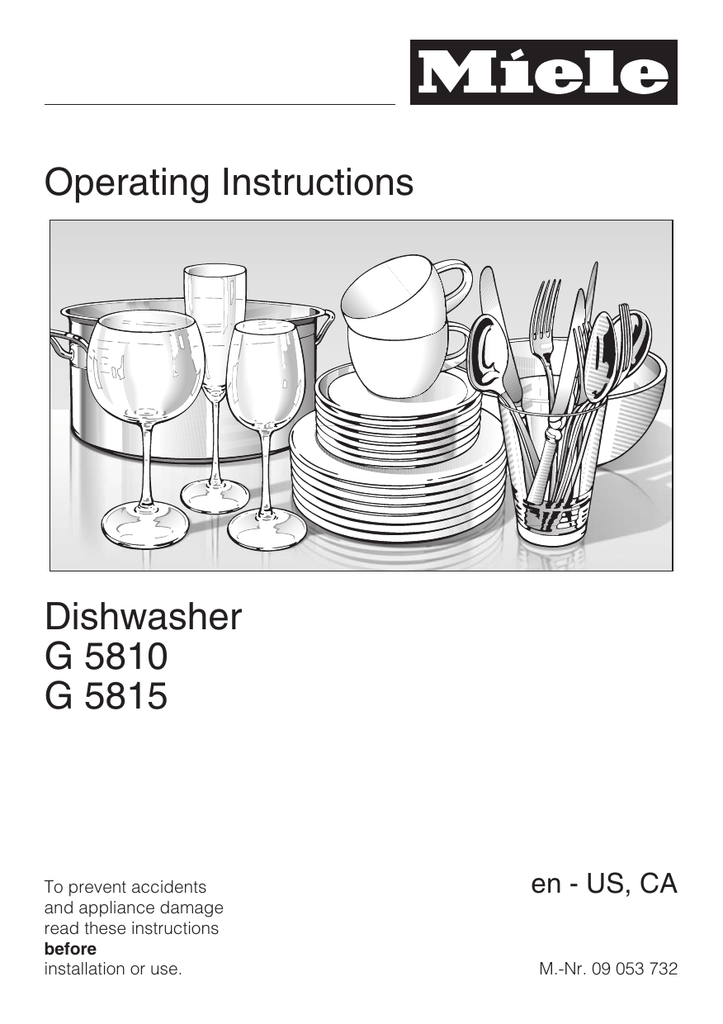 Miele Dishwasher Manual G 5815 | Manualzz