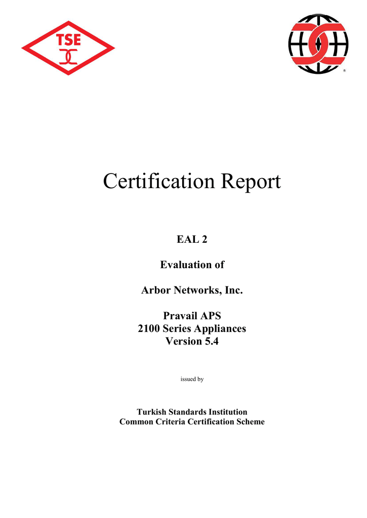 Certification Report Arbor Networks Pravail Availability Protection System Aps 2100 Series Appliances V5 4 Certification Report Manualzz