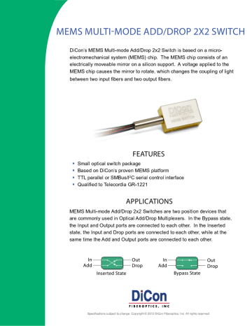 Mems Multimode 2x2 Add Drop Optical Switch Manualzz