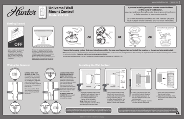 Hunter Fan 99120 Ceiling Fan Accessory Getting Started | Manualzz