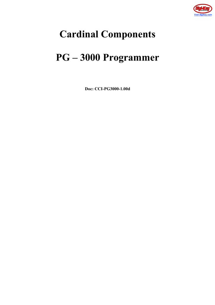 PG-3000 Manual | Manualzz