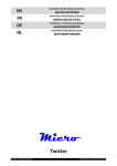 Water Softener Micro Twister Installation &amp; Operating Instructions