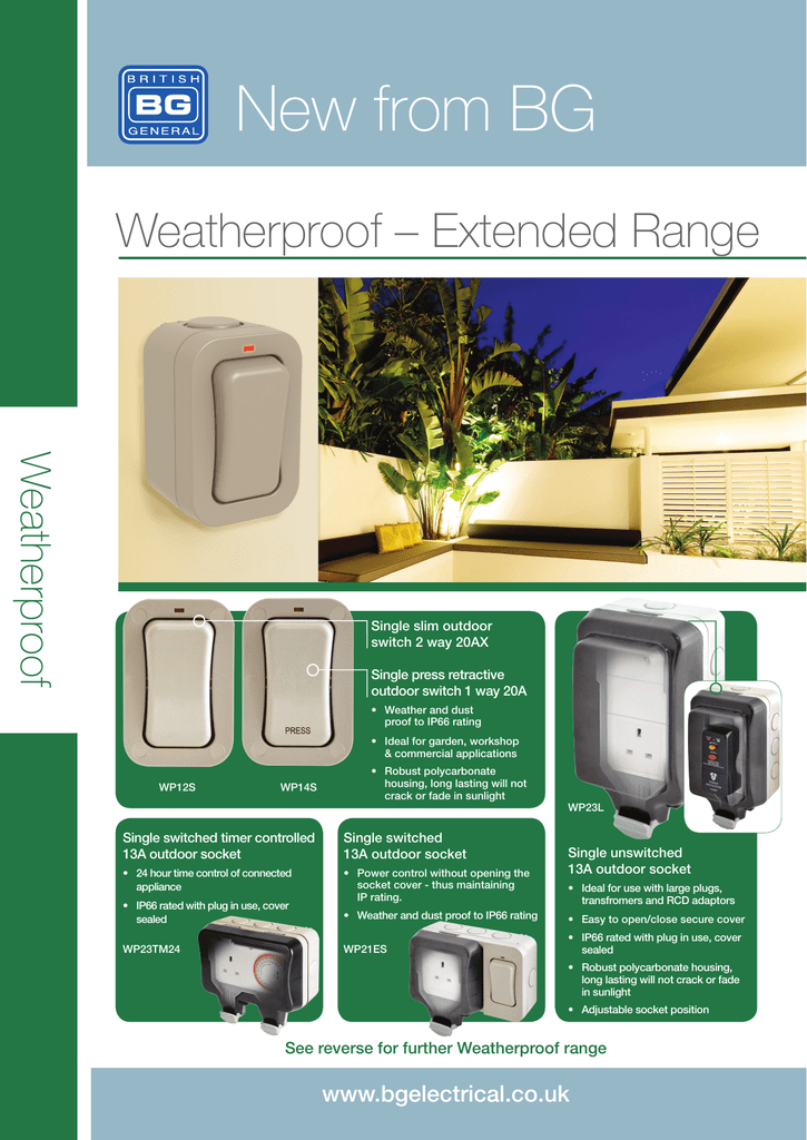 New From Bg Weatherproof Extended Range W Eatherproof