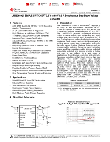 LM46000-Q1 SIMPLE SWITCHER Converter ® | Manualzz