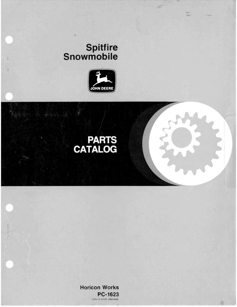 Original John Deere Spitfire Snowmobile Parts Catalog Manual PC-1623