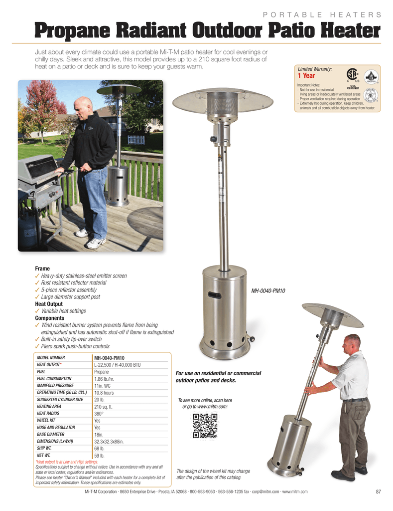 Propane Radiant Outdoor Patio Heater Manualzz