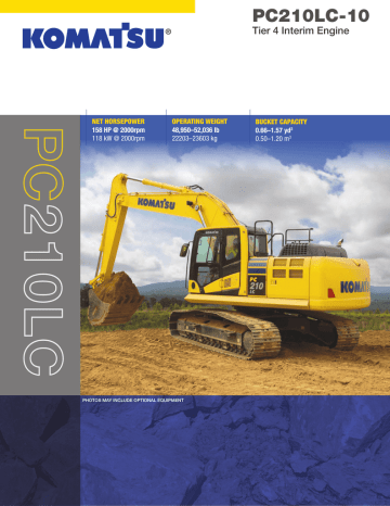 Specifcations For Picture Of Rent Excavator Komatsu Pc 210 Lc 10 Manualzz