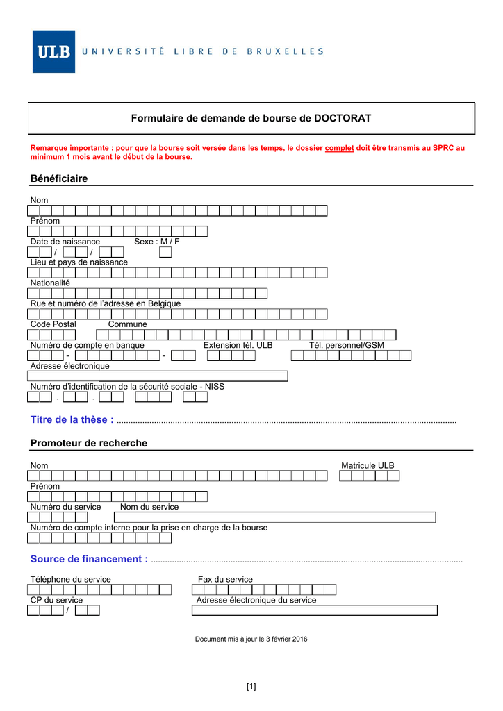 formulaire de bourse uir