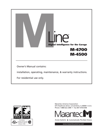 Marantec Models M4500 M4700 Version 08 04 Manualzz