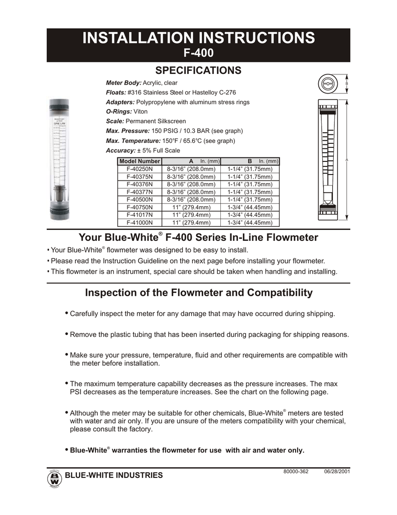 Blue White Flow Meter Catalogue Image