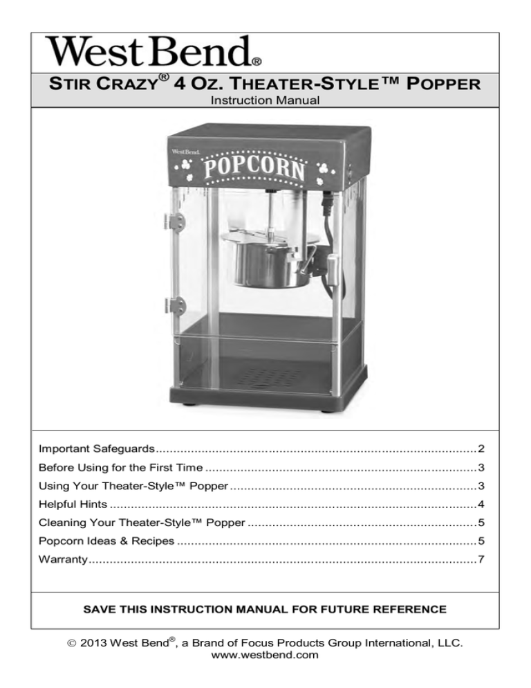 West Bend 82514 User manual | Manualzz