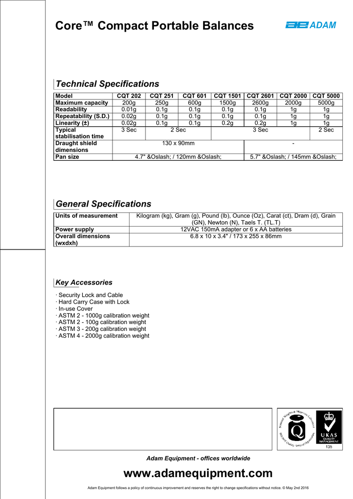 Adam Equipment 200g Stainless Steel ASTM Class 1 Calibration Weight
