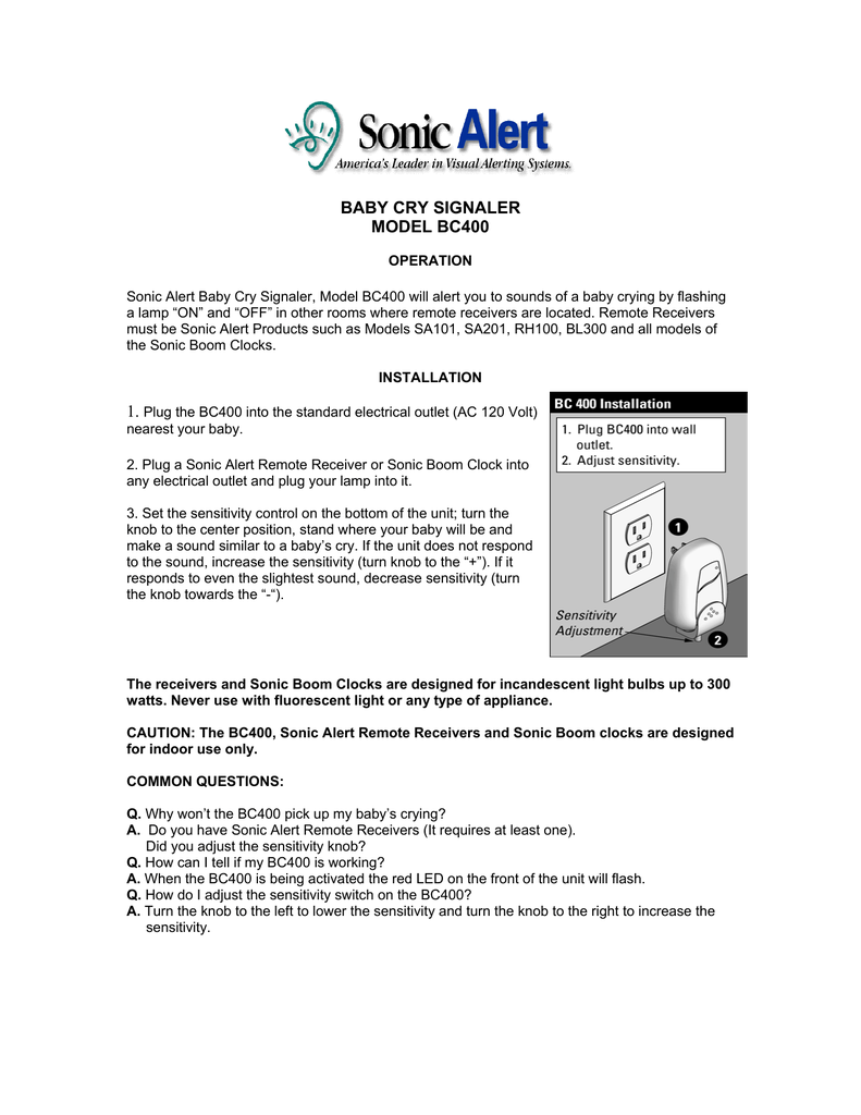 sonic alert baby cry signaler