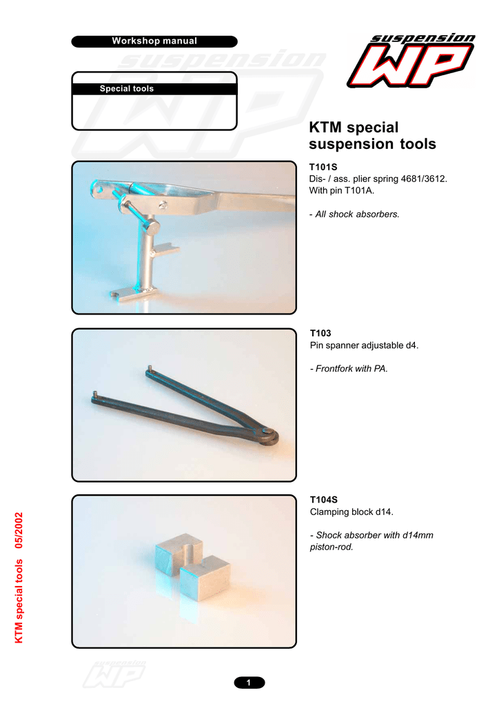 WP Suspension KTM Special Suspension Tools Manualzz