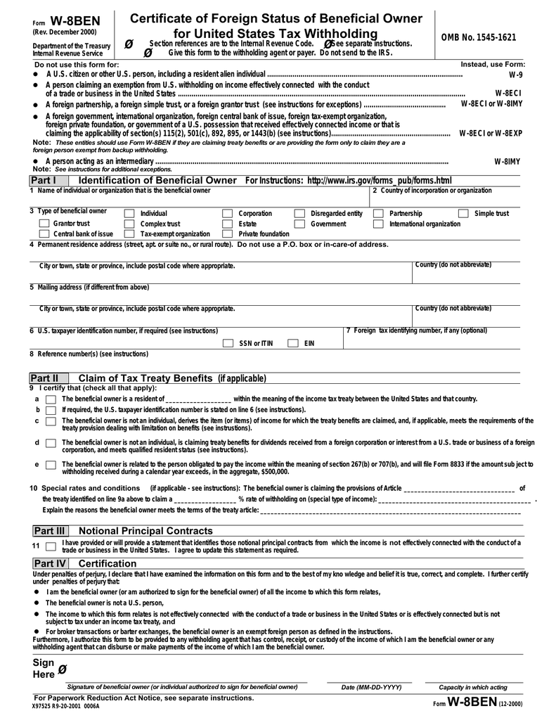 Irs Form W 8ben E ≡ Fill Out Printable Pdf Forms Online 49 Off