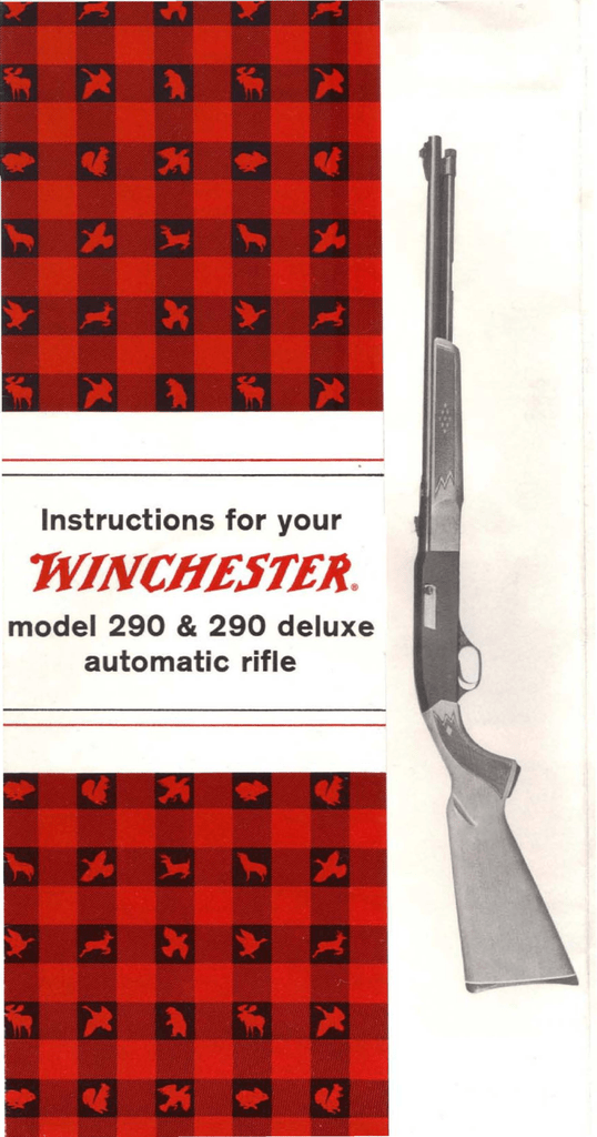 Winchester Models 190 and 290 Instructions Factory Original 1975 