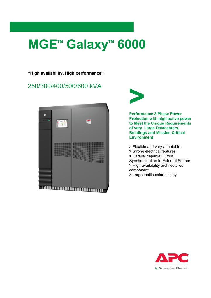 Mge Galaxy 6000 Manualzz