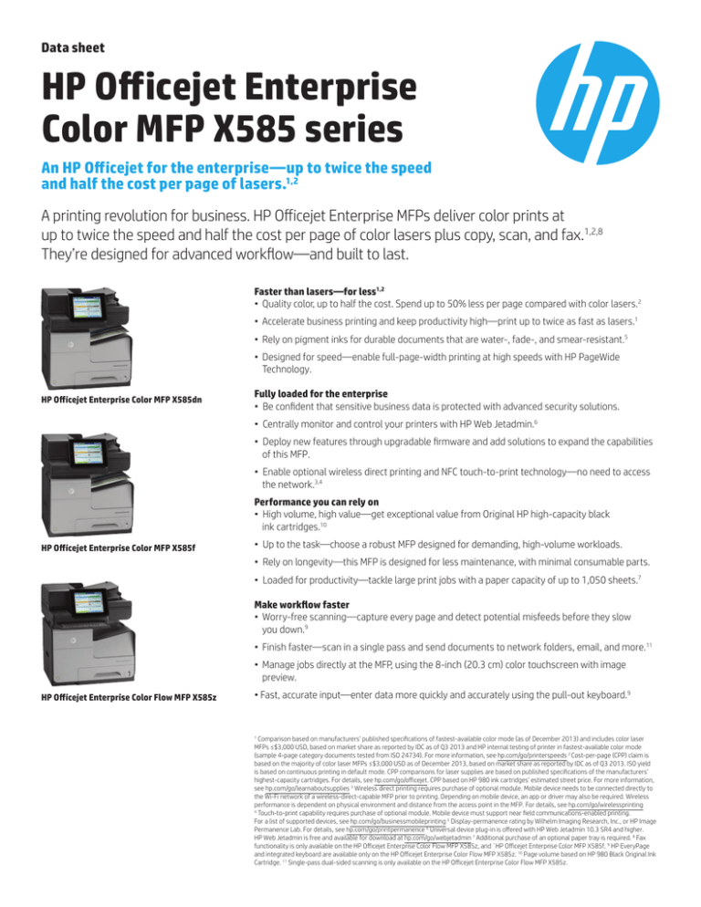 hp officejet mfp x585