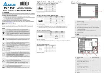 DELTA HMI DOP-B B08S515, DOP-B B08E515 Installation Instruction Sheet ...