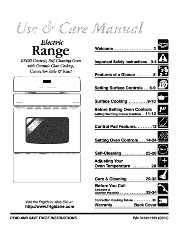 Frigidaire Range ES400 | Manualzz