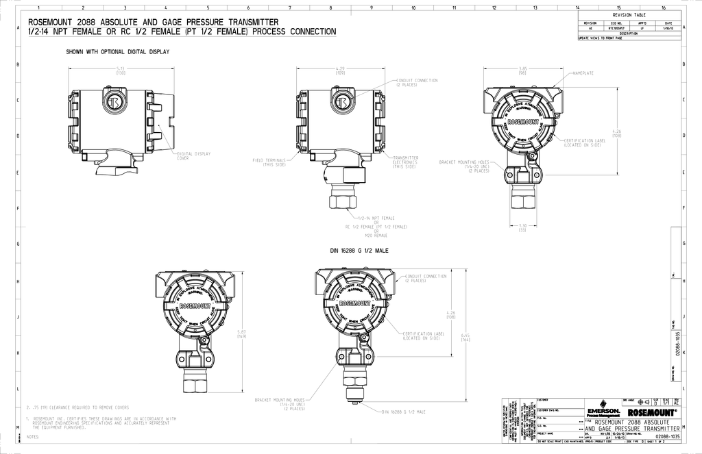 Rosemount Pressure Transmitter 2088 Wiring Diagram - Wiring View and