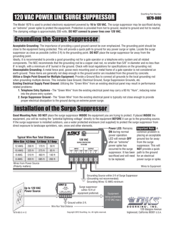 DKS  1879-080 High Voltage Surge Suppressor  manual | Manualzz