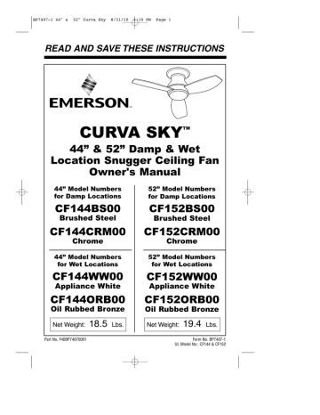 Emerson Curva Sky 52 Owners Manual Manualzz