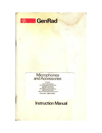 Genrad Microphones, Manual | Manualzz