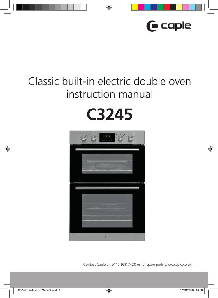 C3245 Classic builtin electric double oven instruction manual Manualzz