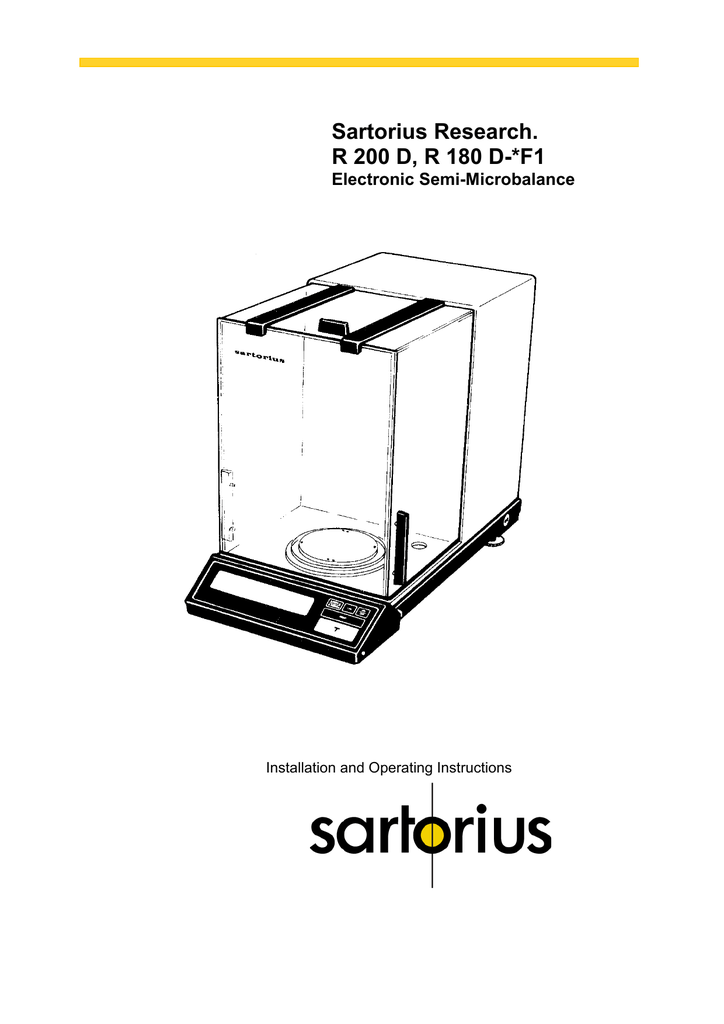 Sartorius R200D_R180D Analytical Balance Manualzz